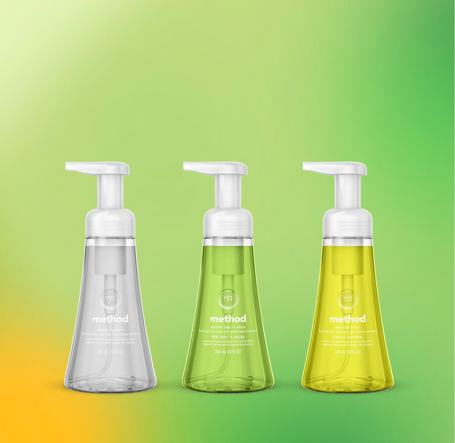 drei sorten schäumende handseife